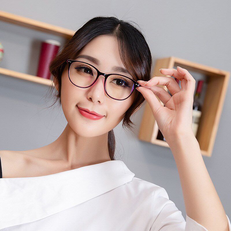 学生防蓝光护目镜6008成品近视镜100度-600度蓝膜近视眼镜框女