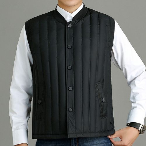 羽绒马甲男中老年加绒加厚大码羽绒服背心爸爸R内穿坎肩爷爷内胆