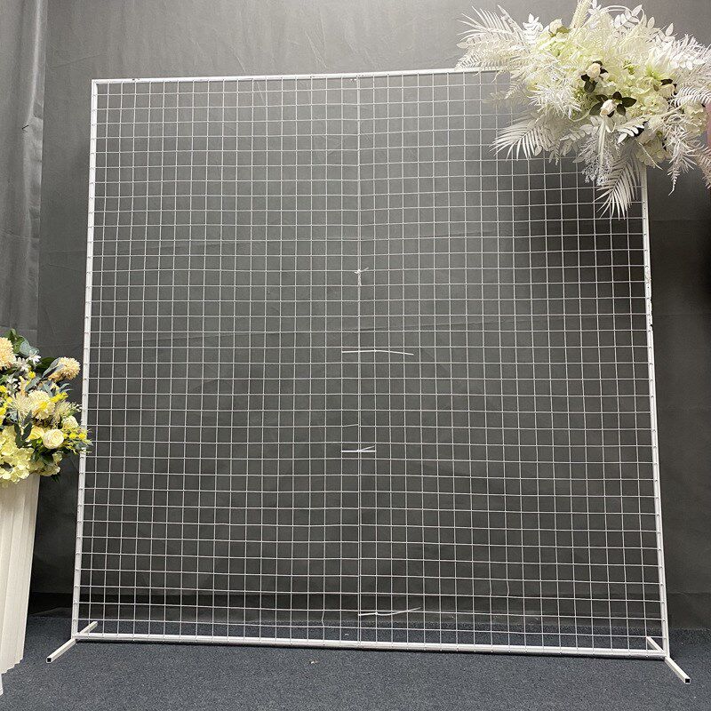 2020新款婚庆舞台背景铁艺网格屏风摆件装饰户外草坪森系婚礼道具