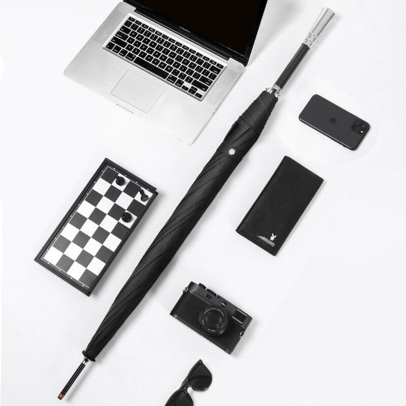 男士自动长柄伞商务创意礼品伞复古黑色超大伞可印logo现货