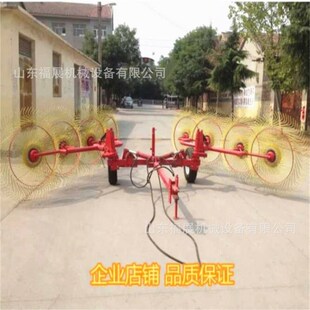 拖拉机牵引6盘搂地膜机 多功能8盘弹簧齿大型液压牵引搂草机