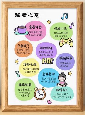 强者心态励志文字相框摆台房间装饰送朋友礼物客厅卧室桌面摆件