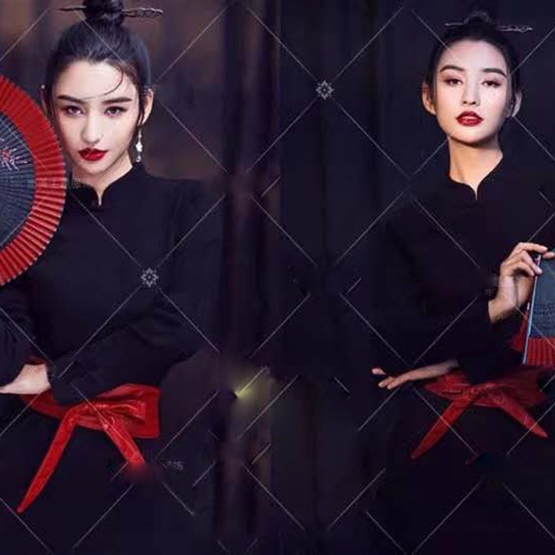 影楼摄影道具古装拍照道具扇子手绘仿古扇少女写真道具扇子中国风