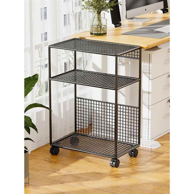 主机托架台式电脑主机箱托架底座置物F架带轮可移动两层铁艺放置