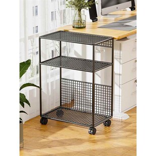 主机托架台式电脑主机箱托架底座置物F架带轮可移动两层铁艺放置