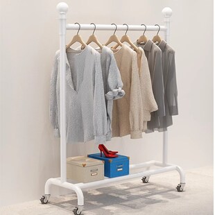 家用卧室落地挂衣架室内铁艺折叠衣帽架J超强承重多功能衣服晾衣