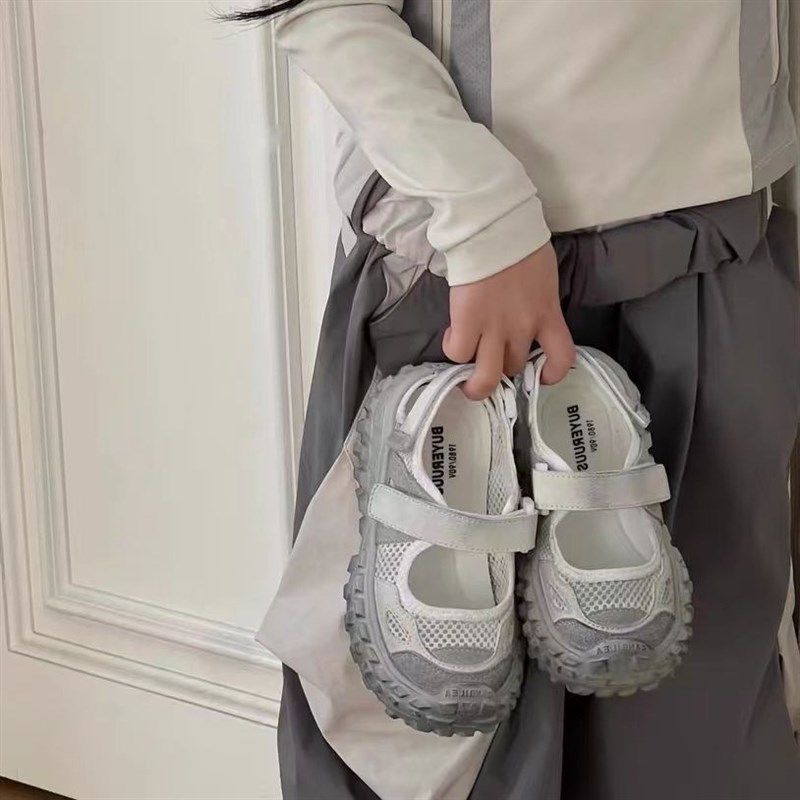 儿童韩版运动鞋2024夏季擦色男童榴莲底运动凉鞋女童单网透气休闲