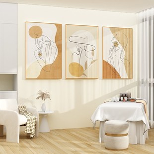 网红美容院软装 饰品房间布置美甲店文化形象背景墙面挂画设计轻奢