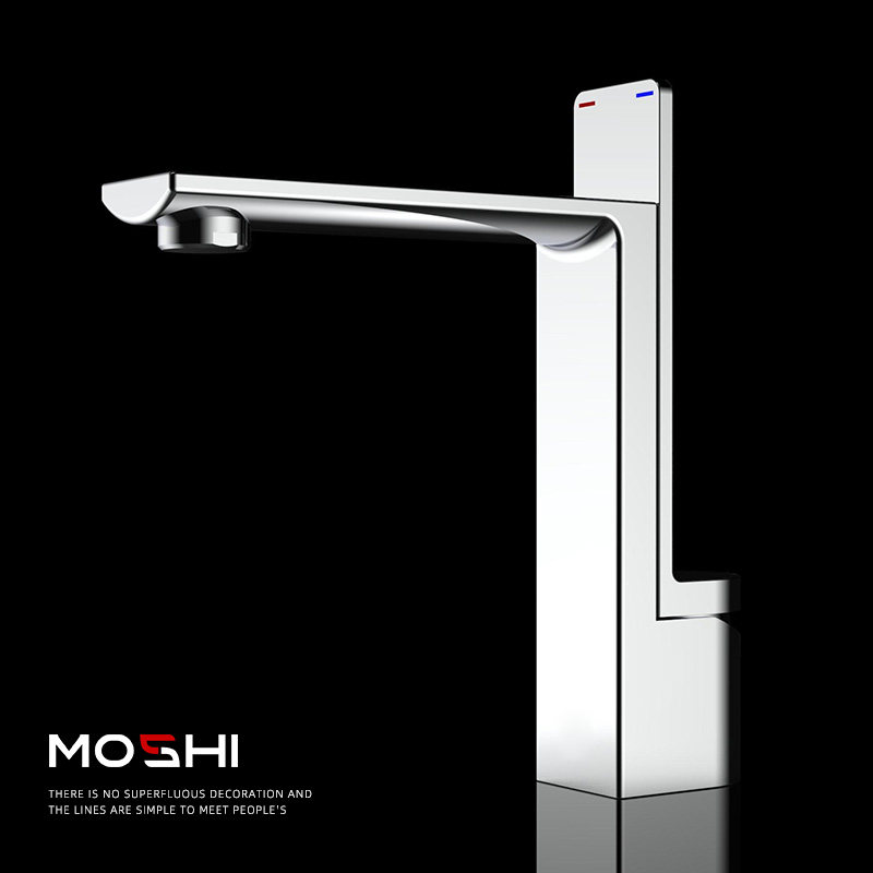 北欧简约风白色冷热水龙头全铜z加高台盆洗手盆卫生间洗脸面盆个