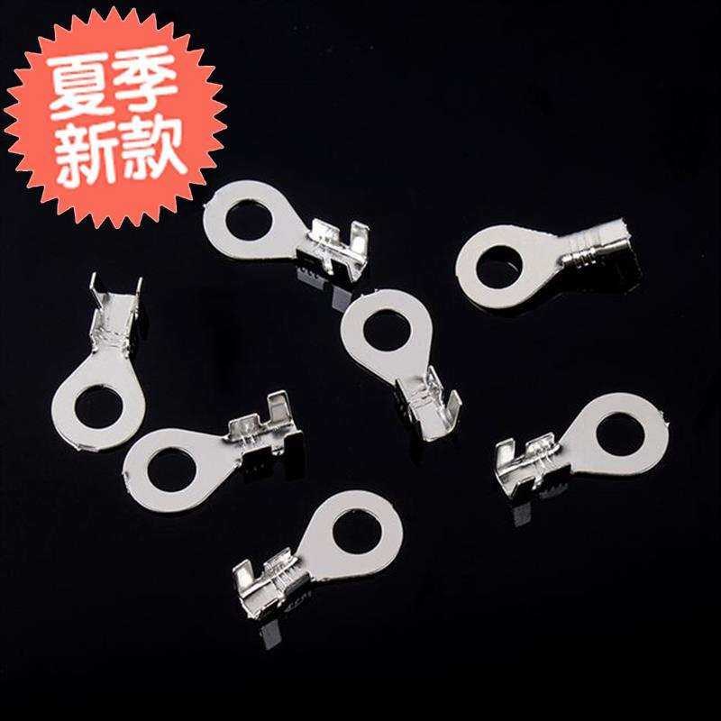 接线o型鼻子6新款.2圆形接线片冷压端子接地环线X耳铜裸端子