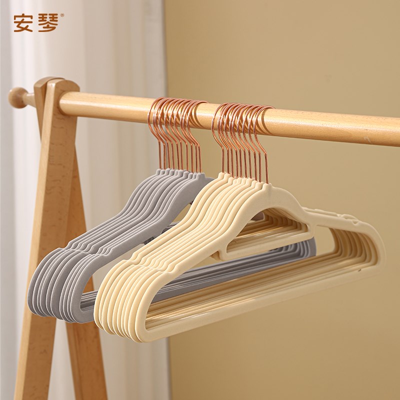 植绒衣架整理f师专用防滑无痕防肩角家用大衣挂衣服架衣柜收纳衣