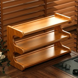 桌面博古架新中式非实木茶杯置物架茶叶展示架台式茶具小型摆放架