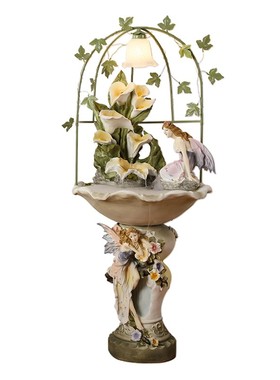 欧式美容院落地流水客厅电视柜装饰品摆件大型家居加湿器开业礼品