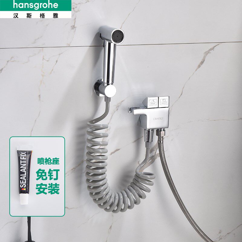 德国全铜马桶伴侣高压喷枪卫生间阳台浴室M增压冲洗妇洗器一进二