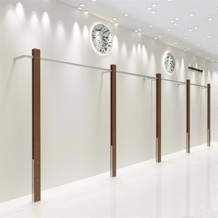 服装 店实木落地衣架买手店专用陈列货架子 店展示架上墙挂衣架女装