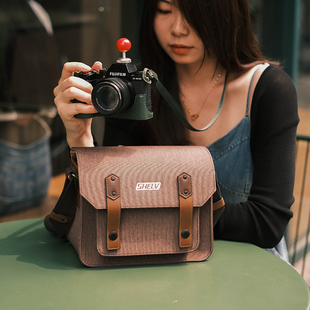 摄侣适用复古相机包富士xt50xm5xt30二代xs20减压佳能r10r62r8微单斜跨包索尼zve10a7c2尼康ZFCz30摄影包配件