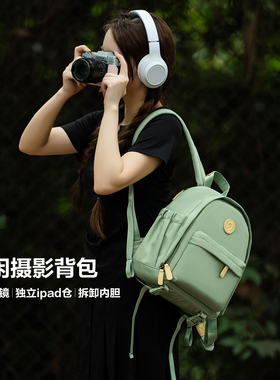 SHELV原创双肩摄影背包适用富士xt50xs20索尼a7c2相机包佳能R50V相机包尼康Z50II微单反便携配件