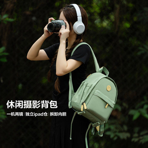 SHELV原创双肩摄影背包适用富士xt50xs20索尼a7c2相机包佳能尼康微单反便携配件