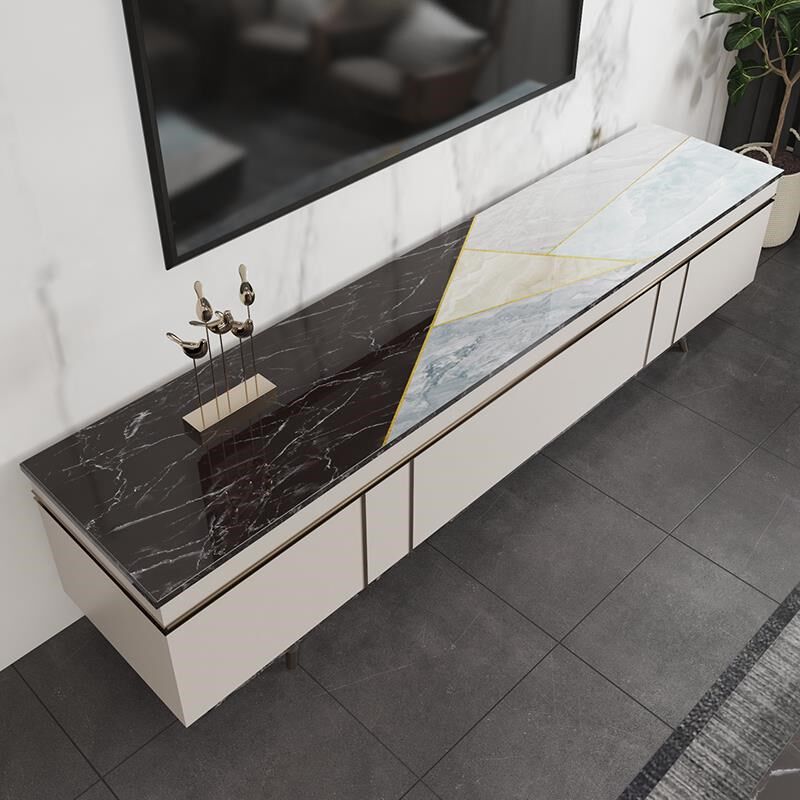 大理石纹茶几电视柜组合桌布桌布长E方形桌垫防水防油防烫免洗垫