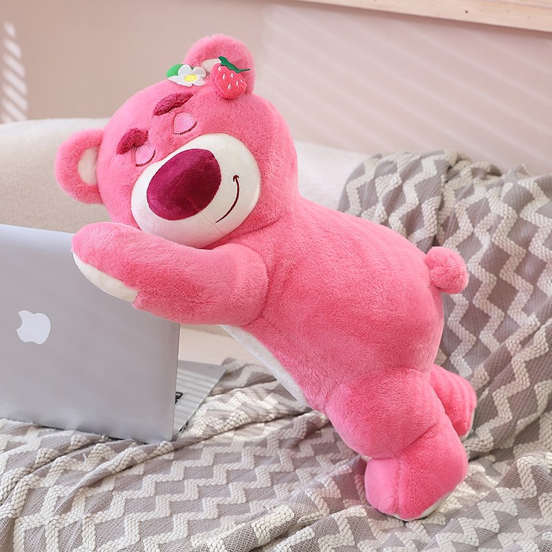 可爱趴姿草莓熊公仔草莓熊花束抱抱桶玩偶毛绒玩具熊七夕礼物娃娃