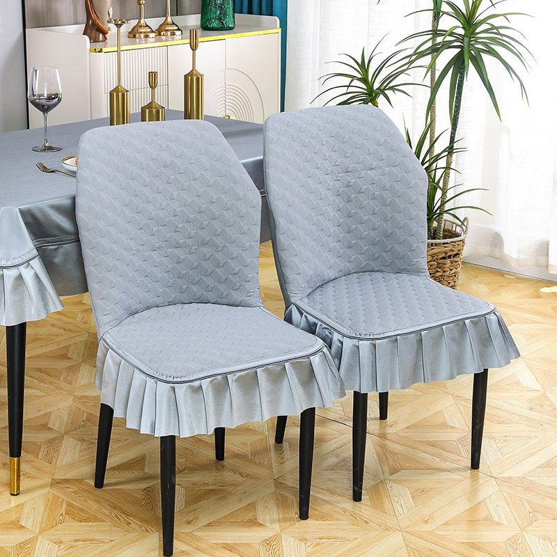 弧形椅子套罩2024n新款冰丝夏季椅套靠背一体餐桌椅套餐厅坐垫椅