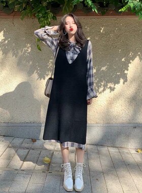 哺乳连衣裙春秋辣妈款喂奶衣服两件套哺乳装春季适合产.后穿的套