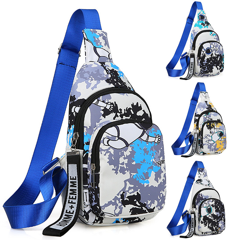 男童大童单肩斜挎包帅气儿童胸包时尚小包包潮酷男孩背包2023新款