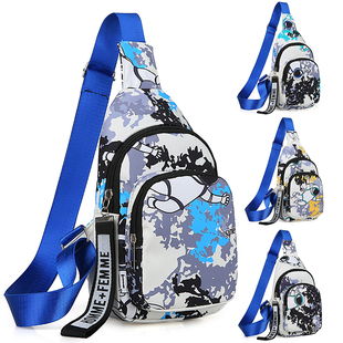 男童大童单肩斜挎包帅气儿童胸包时尚小包包潮酷男孩背包2023新款