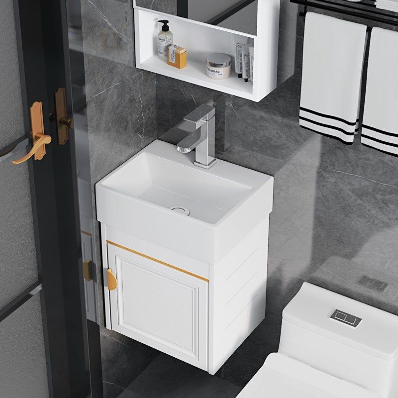 太空铝浴室柜组合洗手盆卫生间洗脸盆阳台洗漱台陶瓷一体盆小尺寸,家装主材,挂墙式洗脸盆,淘宝优惠券,粉丝福利购,淘宝优惠卷