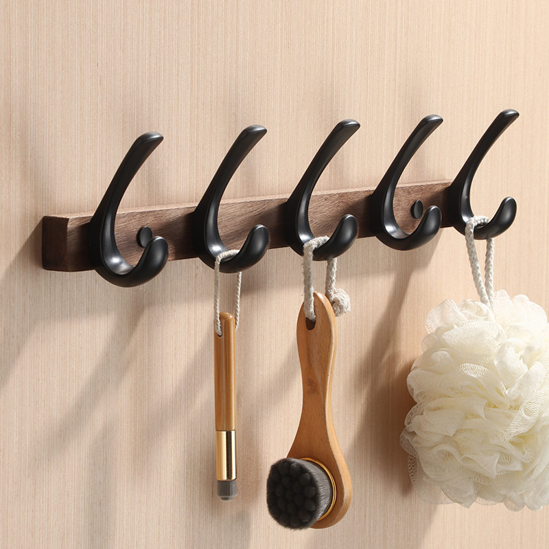 免打孔胡桃木挂衣钩进门玄关浴室门后挂衣架壁挂墙排钩试衣间挂钩,家装主材,挂钩/挂衣钩,淘宝优惠券,粉丝福利购,淘宝优惠卷