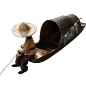 乌篷船仿古木船景观船装 饰船室内餐饮船摄影船道具船渔船工艺船