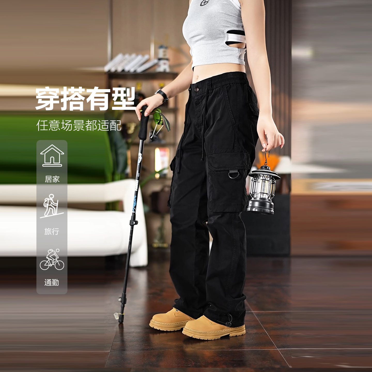 美式复古工装休闲裤男款