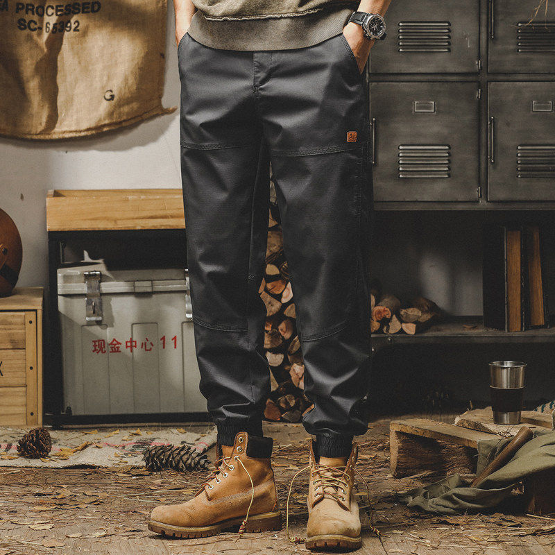 美式复古灰色工装裤男宽松潮牌男士休闲裤2026新款春季束脚裤子男