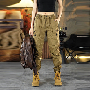 秋季美式工装休闲裤男士潮牌多口袋痞帅束脚裤男装时尚百搭长裤子