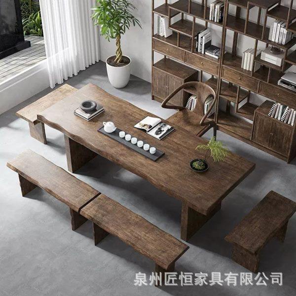 实木大板茶台公室酒店新中式茶桌全套简约家用阳台原木泡茶桌子,商业/办公家具,茶台/茶桌,淘宝优惠券,粉丝福利购,淘宝优惠卷