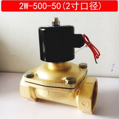 DN50电磁水阀气阀2寸  2W-500-50 常闭型二位二通 全铜220V 24V