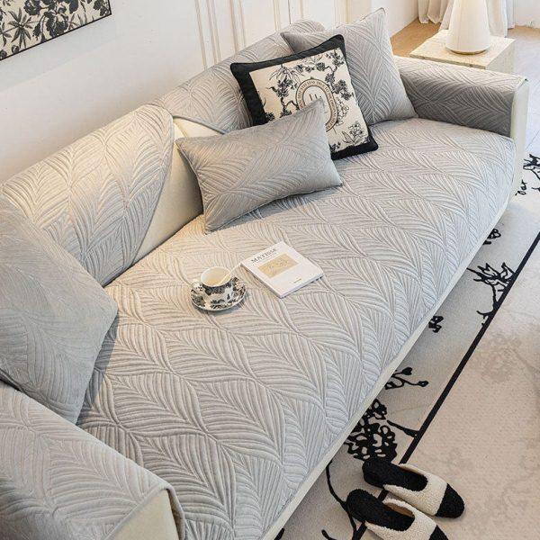 秋冬款纯色毛绒芭蕉叶沙发垫现简约荷兰绒超柔防滑沙发坐垫巾,居家布艺,沙发垫,淘宝优惠券,粉丝福利购,淘宝优惠卷