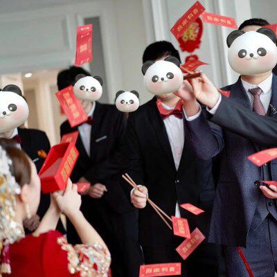 伴娘拍照喷钱枪结婚接亲钞票枪游戏婚礼道具筷子夹钱机堵门吐喷机