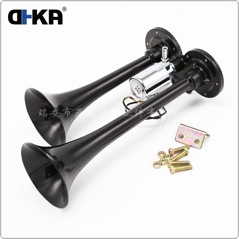 DHKA亚冠-AS032现货 双管电控气喇叭12V汽车气喇叭摩托车用气喇叭