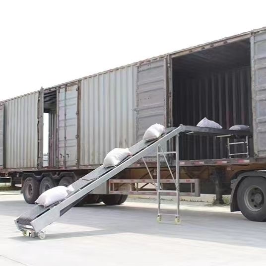 装车输送机升降式传送带车载移动折叠输送带爬坡加平台防滑皮带机