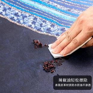 现代简约皮革餐厅桌布防水防油家用免洗防烫餐桌茶几桌布垫布pvc