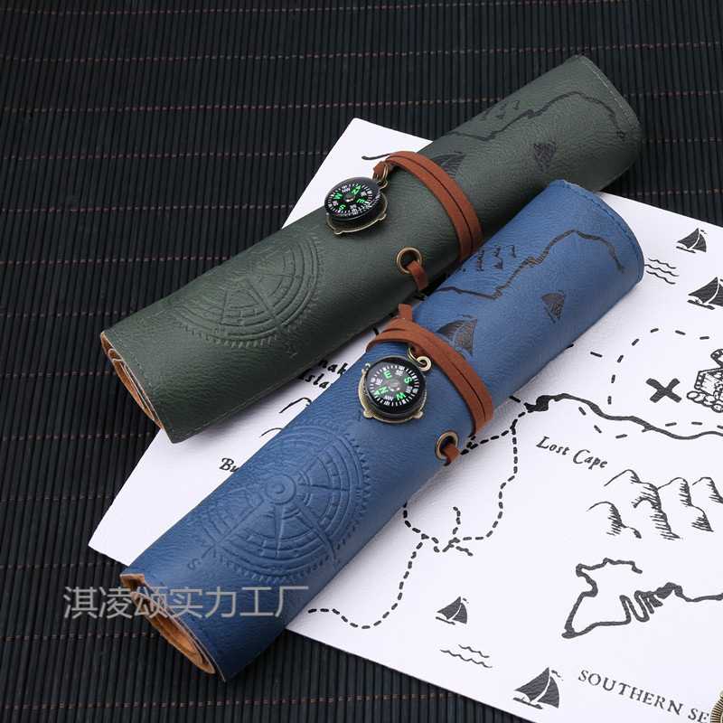 文具盒韩版初中生笔帘卷笔袋女卷筒式简约大容量小学生铅笔盒男孩