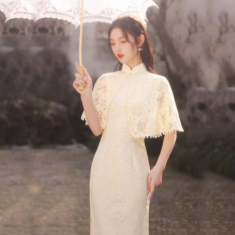 司藤同款蚀骨旗袍改良版夏季年轻款少女连衣裙复古名媛气质民国风
