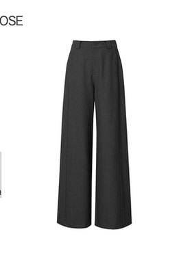 2025秋冬季新款艾诺丝时尚简约百搭高质感西装拖地裤女长裤51521