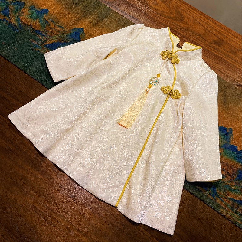 周岁女宝宝礼服儿童连衣裙秋款国风中式复古改良旗袍女童生日裙子