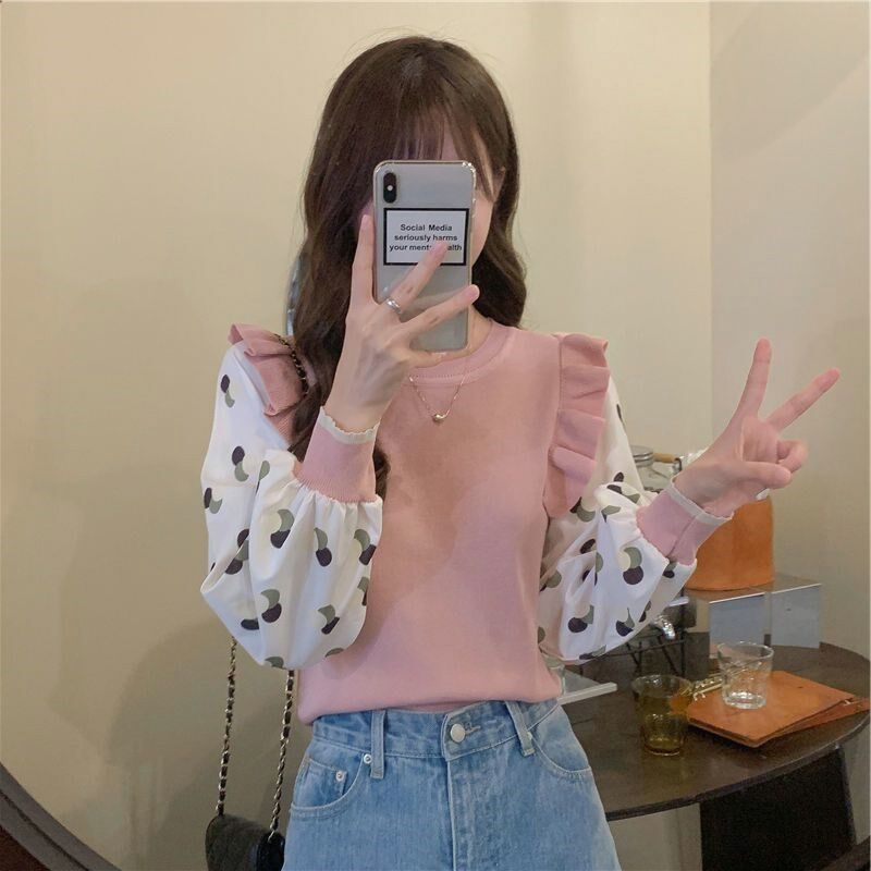 黑色针织衫女春秋季薄款2024新款设计感小众法式冰丝长袖短款上衣