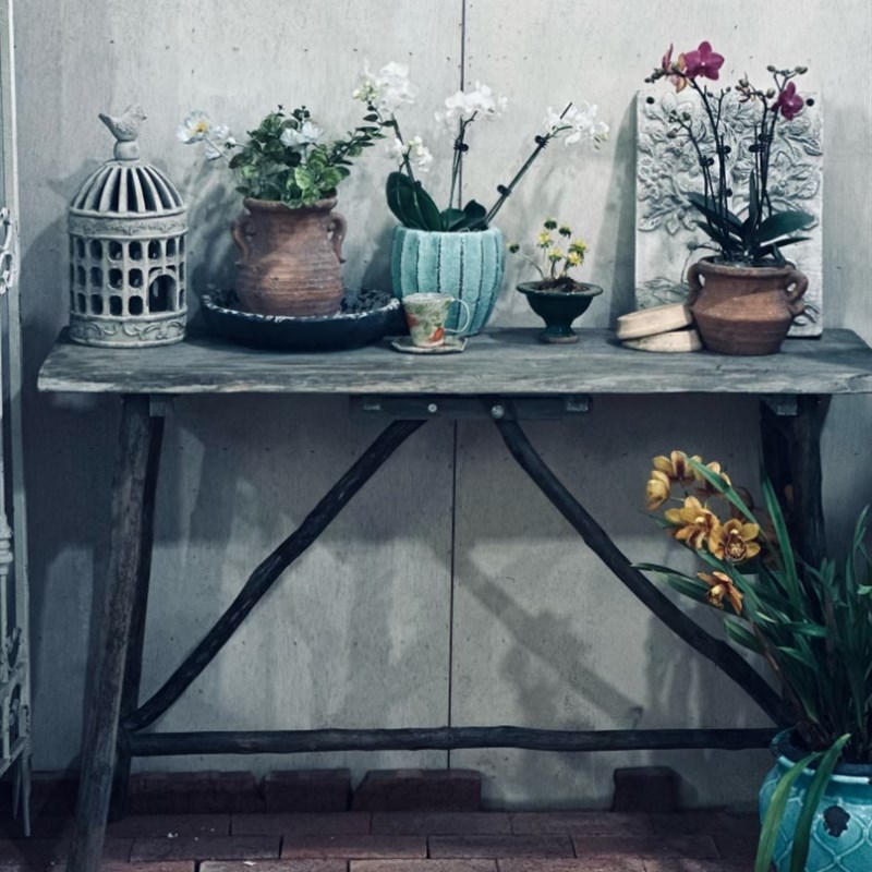 实木乡村复古做旧长方桌子原木餐桌咖啡桌咖啡桌落地摆件室外室内