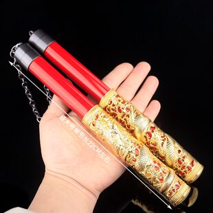火焰刀神龙双节棍摆件金属儿童玩具周边武器模型合金属玩材质