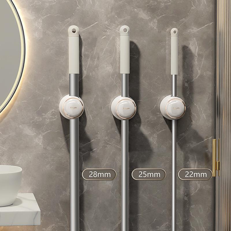 拖把挂钩挂架免打孔壁挂卫生间拖布收纳架粘胶强力固定卡扣扫把夹