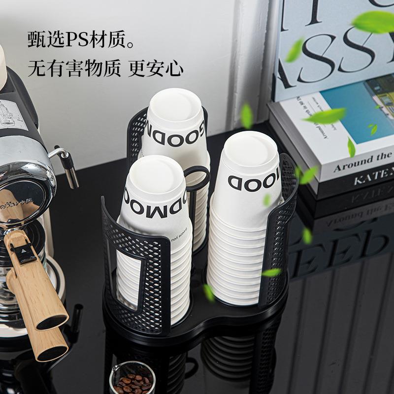 桌面旋转塑料取杯器家用奶茶咖啡店一次性杯子置物架子纸杯收纳架